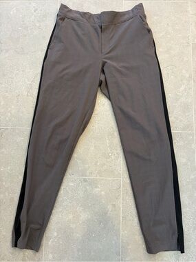 Dress Pants with subtle check pattern and Black Side Stripe